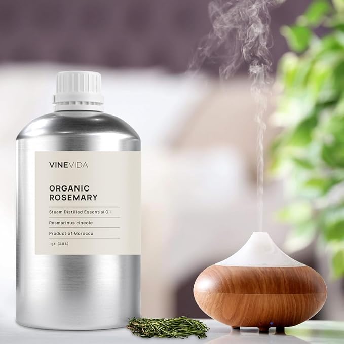 VINEVIDA Organic Rosemary Essential Oil - Gallon Organic Rosemary Oil Undiluted - Bulk Gallon Essential Oil for Soap Making