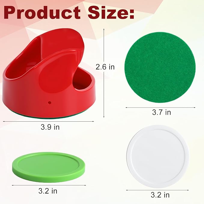 Coopay Air Hockey Pucks and Paddles - 2 Hockey Pushers & 4 Large Hockey Pucks with Nylon Storage Bag, Great Goal Handles Pushers Replacement Accessories for Game Tables