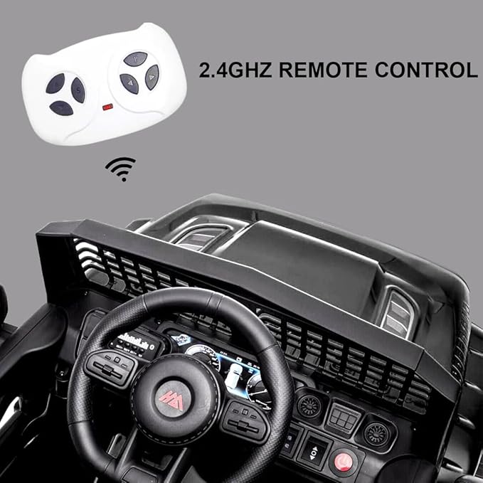 12V Ride On Car, Electric Car for Kids, 12V Ride on Toys, Kids Cars with 3 Speeds Adjustable w/Bluetooth, Parent Remote Control, Spring Suspension, AUX Port-Black
