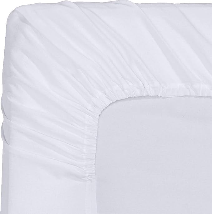 NHNHN Fitted Sheet-Deep Pockets-Soft Microfiber-Easy Care-Shrinkage and Fade Resistant-Fitted Sheets Twin Size for Girl Woman Teens Kids-Only 1 Fitted Sheet (Twin, White)