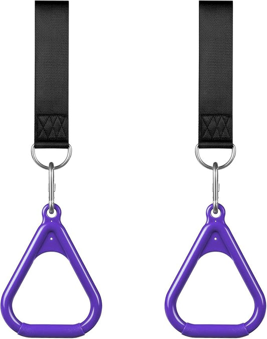 LadyRosian Trapeze Bar Swing Monkey Bars Hanging Ninja Rings Warrior Slackline Obstacle Course Kits for Kid Playground Equipment Accessories (Purple)