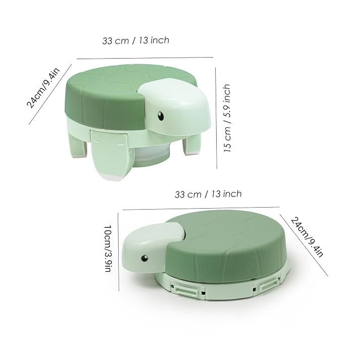 Portable Toddler Potty, Foldable Travel Potty for Children - 3-in-1 Multi-use Portable Kids Toilet, Light Green