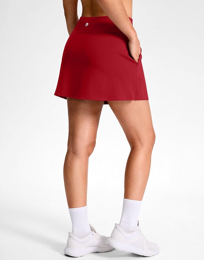 14"/16" Skorts with 3 Pockets | Side Slits, High Waisted, Built-in Shorts, A Line, Casual, Pickleball, Athletic, Golf, Tennis Skirt, for Women