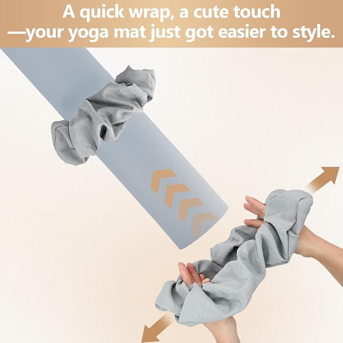 Yoga Mat Scrunchie - Stylish Holder, Durable & Elastic Fabric - Fits All Standard Mats (Mat Not Included)