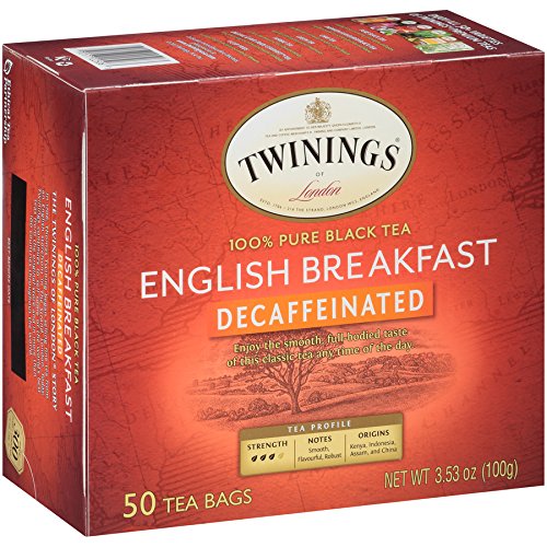 Twinings English Breakfast Tea, Decaffeinated Black Tea - Lively and Refreshing Decaf Tea Bags Individually Wrapped, 50 Count (Pack of 2)