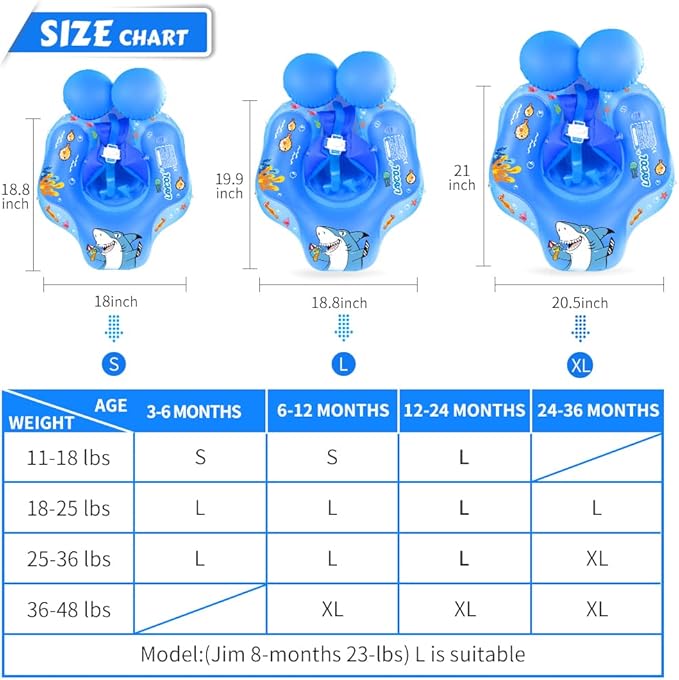 LAYCOL Baby Swimming Float with UPF50+ Sun Canopy Baby Floats for Pool No Flip Overbaby Pool for Baby Age of 3-36 Months