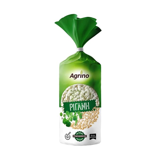 Greek Rice Cakes with Oregano – Healthy Mediterranean Snack, Gluten-Free, Low Fat, Light & Crispy, Made in Greece – 110g (3.88 oz)