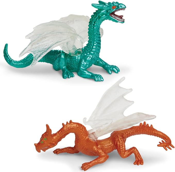 Safari Ltd Dragons Designer TOOB - 6 Mini Figurines Including Forest, Ice, Midnight Moon, Mountain, Cloud and Chinese Horned Dragon - Toy Figures for Boys, Girls & Kids Ages 3+