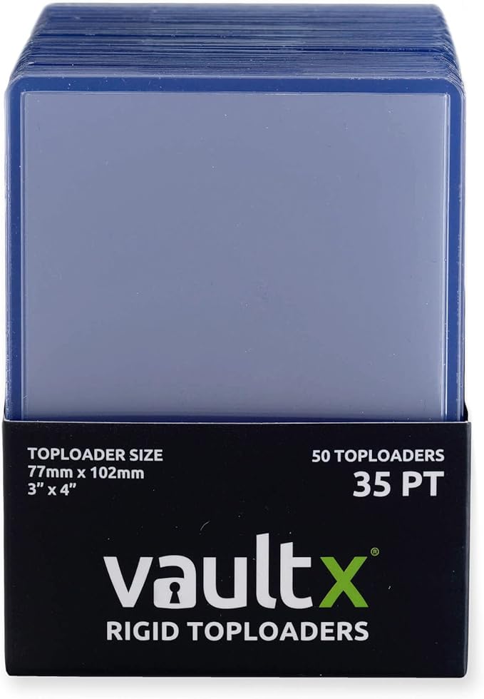 Vault X Toploaders 35pt (50 Pack), 3" x 4" Seamless Clear Rigid Card Holders for Trading Cards TCG