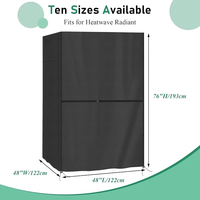Sauna Cover Compatible with OUTEXER 2-3 Person Sauna, Heavy Duty Waterproof Cover for Wood Infrared Home Saunas, Utilized both Indoors and Outdoors (Black) (48"Lx48"Wx76"H)