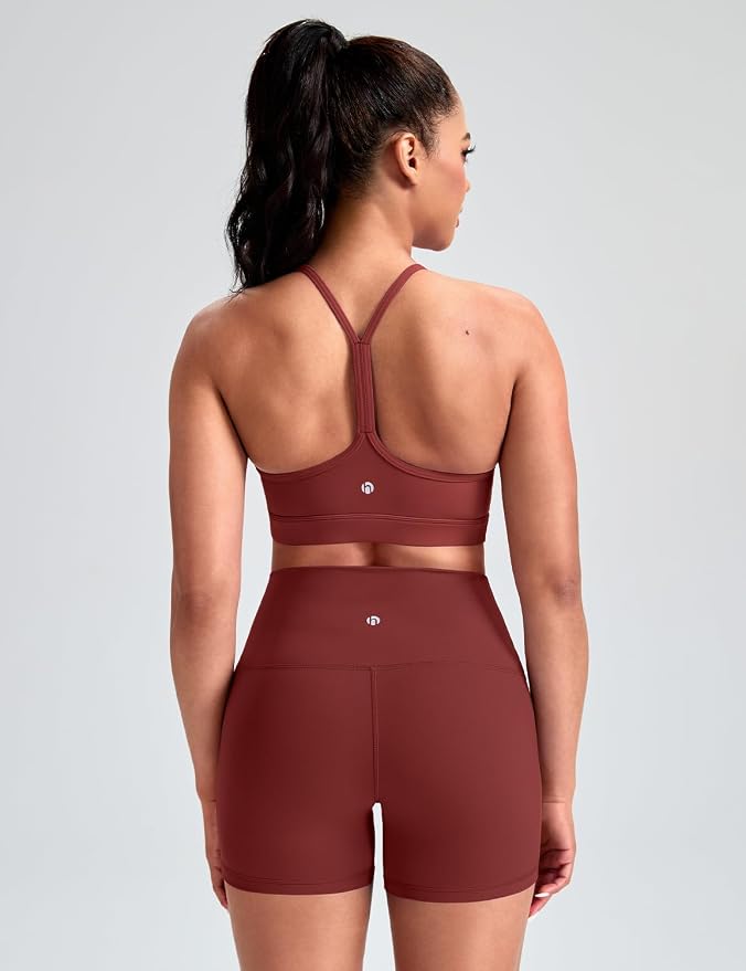 HeyNuts to Freest Womens Y Back Sports Bra, Spaghetti Strap Racerback Low Impact Workout Yoga Tops Padded A-C Cups *Updated