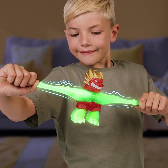 Heroes of Goo Jit Zu Hero Creator with 3 Unique Goo Fillings, Mix, Fill & Create Your Own Stretchy Glow-in-The-Dark Blazagon Action Figure, Play Again and Again