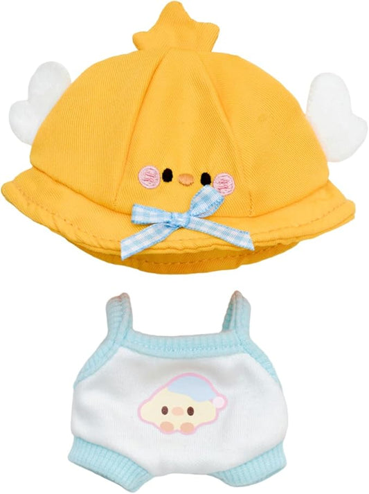 CALEMBOU Doll Clothes, Cute Macaron Animal Series Doll Clothing Suit for 15cm Plush Dolls, Kawaii 6.7 Inches Doll Accessories Toys Gifts for Girls(Only Clothes) (Yellow Duck)