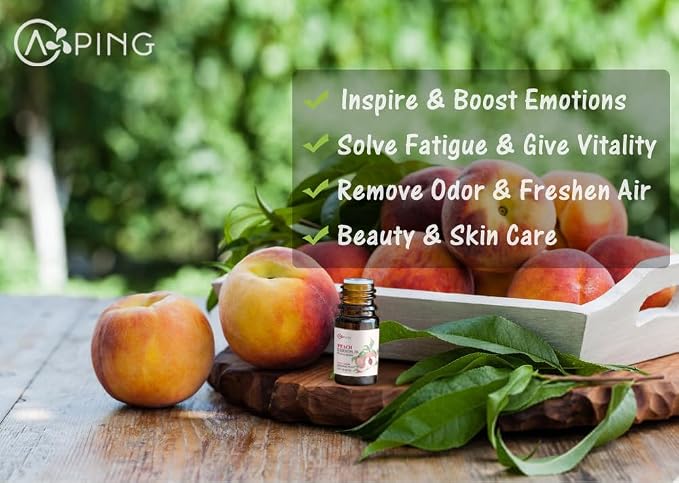 CoconutVanilla & Peach Essential Oils - 100% Pure Organic Natural Plant Oils for Diffuser, Aroma, Spa, Massage, Yoga, Perfume, 2x10ML