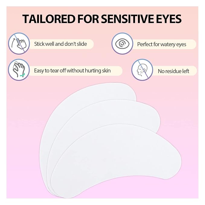 100 PCS Foam Eye Pads for Lash Extensions, 2.76" Under Eye Pads for Eyelash Extensions, Micro-foam Lash Pads Lint Free, Stick Well, No Tape Needed, Hypoallergenic, Waterproof
