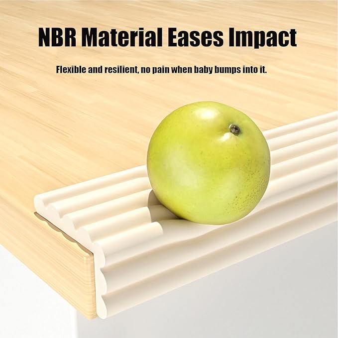 Edge Protector for Baby, Soft Foam Furniture Corner Guards, Desk Edge Cushion, Baby Proofing Bumper for Table, Fireplace - 6.5ft Brown