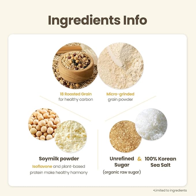KIM'S TABLE Korean Misugaru Healthy Beverage Non-GMO Roasted Grains Misugaru 18 Multi-Grain Drink Mix, Nutritional Mixed Powder, Naturally Sweetened, High Protein, Vegan, 17.6 oz(500g), 18곡 미숫가루