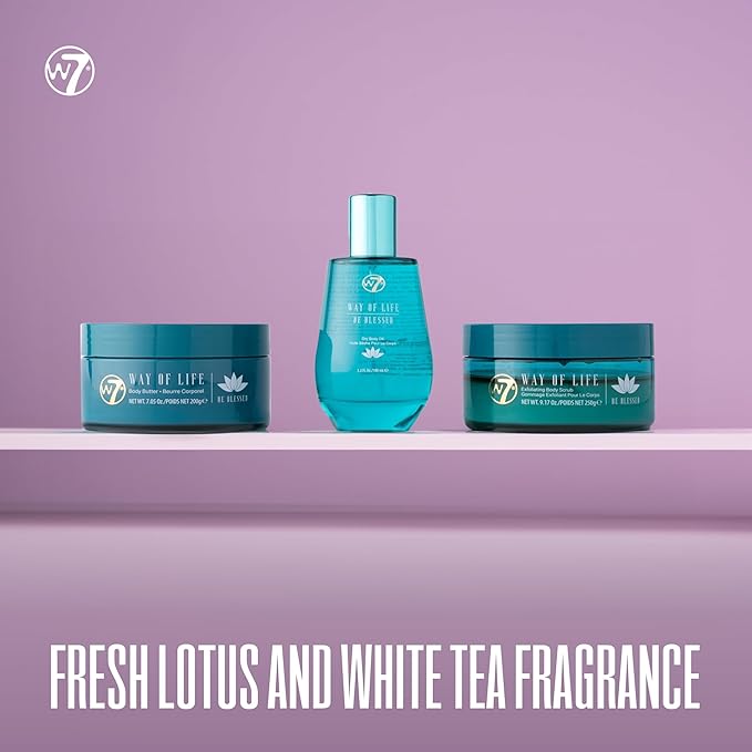 W7 Way of Life Body Care Set | Exfoliating Scrub, Hydrating Body Oil & Nourishing Body Butter | Luxury Skincare for Glowing Skin | Full Size, Long Lasting Products to Use at Home