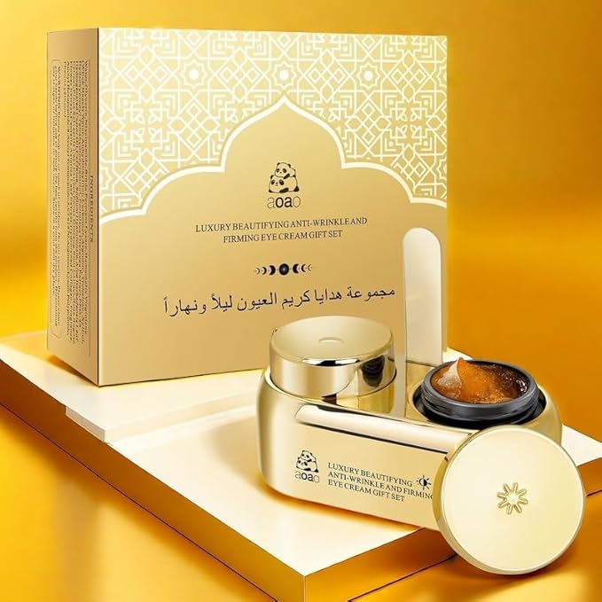 AOAO Dual Eye Cream with Niacinamide for Puffy Eyes and Dark Circles, Luxe Day & Night Firming Eye Cream for Wrinkles Age-Defying, Valentine‘s Revival & Birthday Under Eye Cream Gift for Women, 0.5oz