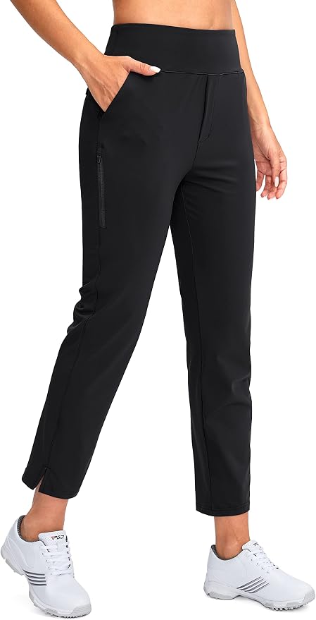 YYV Women's Golf Pants High Waist Stretch Ankle Pants with Pockets | Work Ankle Pants, Dress Pants with 4 Pockets, For Yoga Business Travel Casual