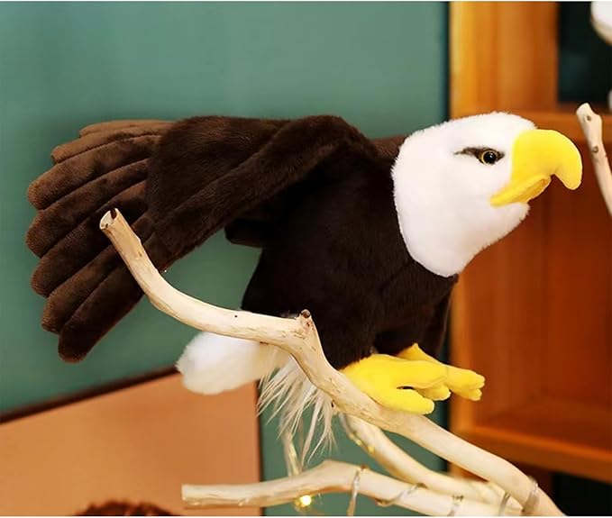 Adorable Bald Eagle Plush Toy - 24" Stuffed Animal with Bendable and Stretchable Wings, Ideal for Gifts or Home Decor