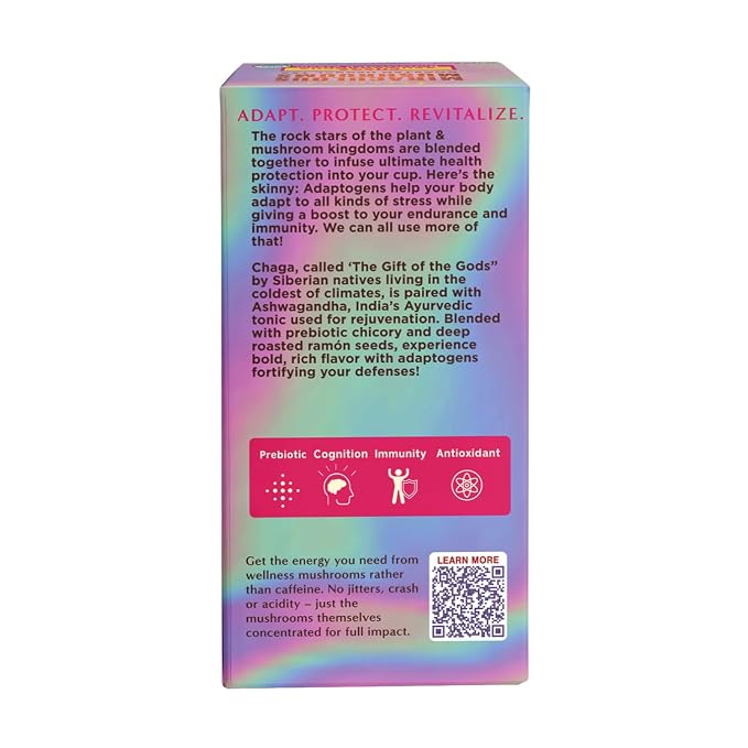 Teeccino Chaga Ashwagandha Tea - Butterscotch Cream - 25 Tea Bags - Organic Mushroom Adaptogenic Herbal Tea, 3x More Herbs than Regular TeaBags, Prebiotic, Caffeine Free, Gluten Free - (Pack of 3)