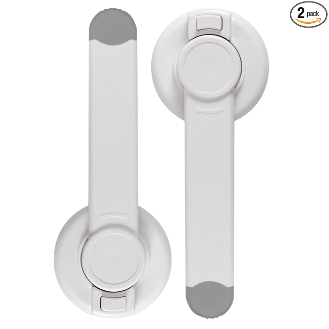 Nuby Child Safety Toilet Locks - 2 Pack - Toilet Lid Lock for Baby Proofing - Easy One-Hand Operation - Simple Installation - Fits Most Seats