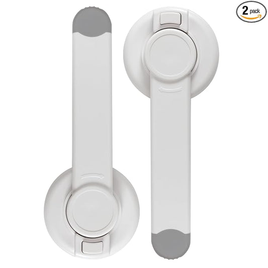 Nuby Child Safety Toilet Locks - 2 Pack - Toilet Lid Lock for Baby Proofing - Easy One-Hand Operation - Simple Installation - Fits Most Seats