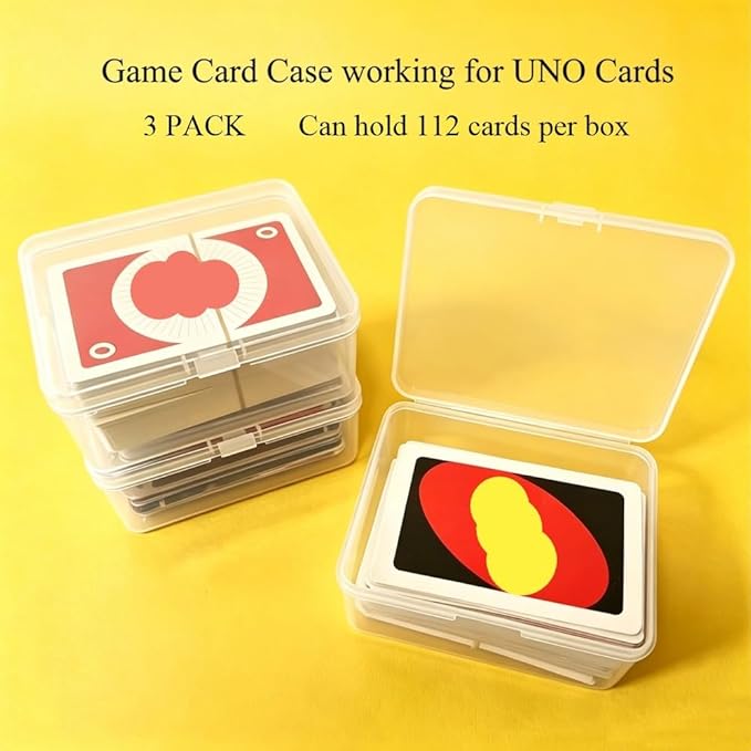 3PCS Card Case for UNO Card, Plastic Playing Card Case, Card Holder Box, Plastic Card Storage Box(NO Cards)