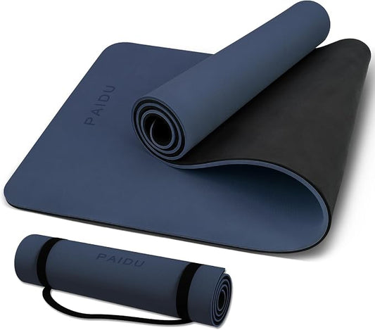 PAIDU Yoga Mat Non Slip Anti-tear,extra thick-2/5 inch（10MM）High Resiliency Professional POE Yoga Mats for Women Men Kids,72"x24"inch,Workout, Yoga, Pilates and Floor Exercise, with Carrier Strap