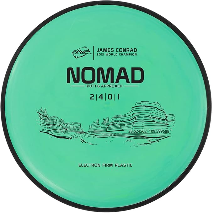 MVP Disc Sports Electron Nomad James Conrad Edition Disc Golf Putter (Choose Your Firmness/Colors May Vary)