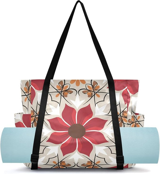 MCHIVER Yoga Bag for Women Men Large Yoga Mat Bag with Adjustable Strap Workout Bags Totes for Pilates Yoga Travel