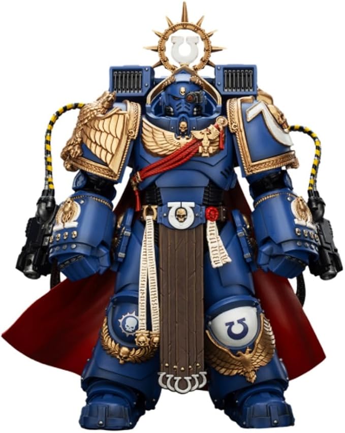 JoyToy Warhammer 40K Ultramarines Marneus Calgar, Chapter Master with MKX Gravis Armour and Gauntlets of Ultramar 1:18 Scale Action Figure Mecha Joy Toy Collection Model 5.3in