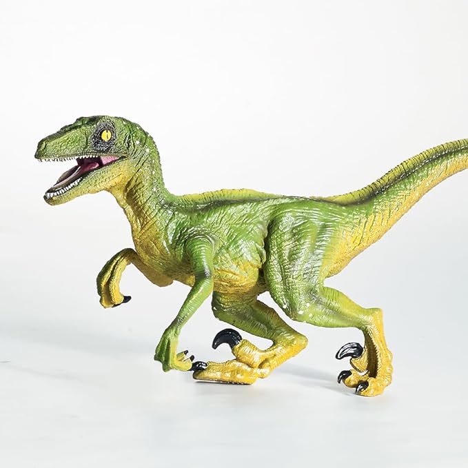 Large Dinosaur Toy, 15.6 inch Velociraptor Figure, Realistic with Movable Jaw, Educational Model, Perfect for Collectors, Dinosaur Fans, Birthday Gift