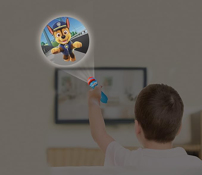 LEXiBOOK, Paw Patrol, Stories Projector, Torch Light and Projector with 3 Discs, 24 Images, Create Your own Stories, LTC050PA
