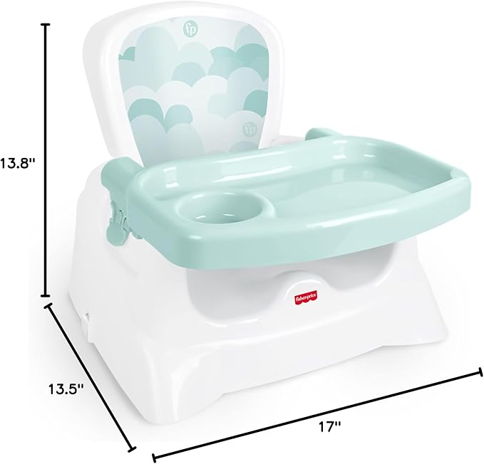 Fisher-Price™ Feeding Booster Seat for Toddlers, Adjustable Tray, Portable High Chair with Safety Straps, Folds for Travel, Ages 1+