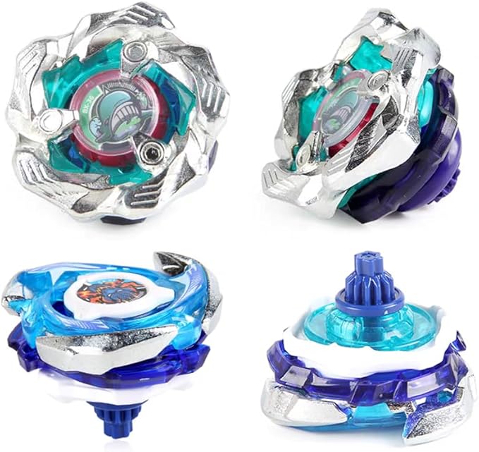 Battling Burst Gyro Blade Toy Set Gift 12 Burst Spinning Tops 2 Two Way Launchers Grip Starter for Boys Children Kids 6 8 10 12+ Battle Game with Portable Box