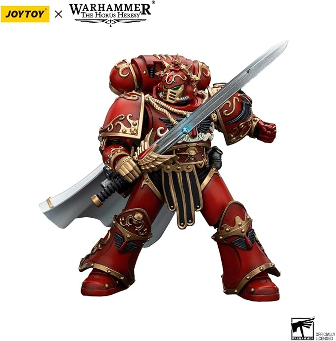 JOYTOY Warhammer The Horus Heresy Blood Angels Legion Praetor with Paragon Blade 1:18 Scale Action Figure Mecha Joy Toy Collection Model 4.9in