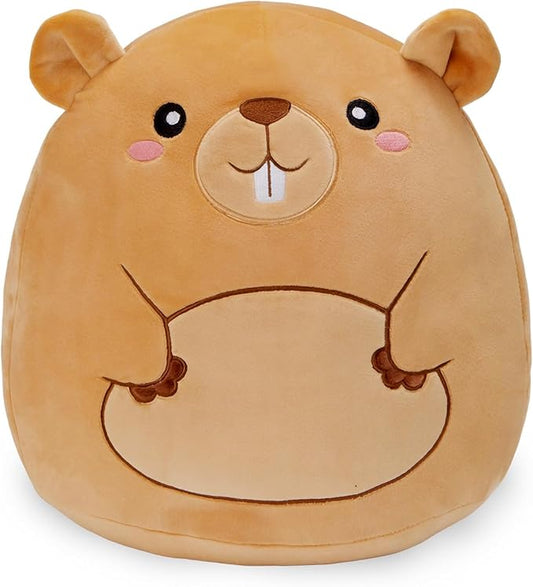Athionsu 12-Inch Groundhog Plush Pillow Cute Stuffed Animal Cushion for Toddler Kids and Boys, Soft and Squishy Groundhog Plush Toy Pillow forRoom Decor