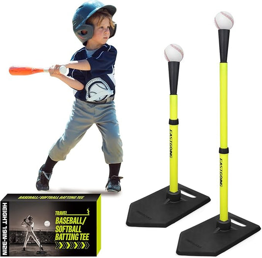 Eastgoing Baseball Tee for Kids, Adjustable 19"-32" Height Telescopic Molded Rubber Tee, Batting Tee,Youth Hitting Tee, Softball Tee for Any Age Player Baseball Practice