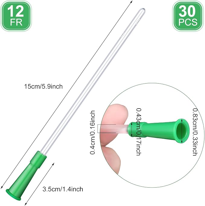 Nuanchu PVC Replacement Tubings Supplies Tubes Kit Clear Replacements Hose with Flexible Rounded End for Smooth Insert(12 FR,30 Pieces)