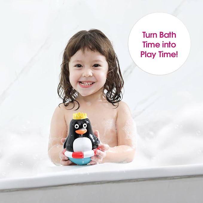 Edushape Roly Poly Penguin - Toddler Bath Toys - Early Child Development Learning Boys & Girls Water Bath Toy - Baby Bath Toys for Toddlers 1-3 Teaches Cause and Effect, Physics, and STEM