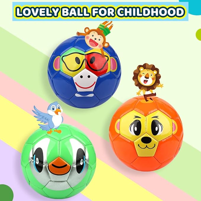 Dilabnba 3PCS Mini Soccer Balls, Soft and Safe Football Toys for Kids Toddlers, Indoor Outdoor Sport Colorful Ball Set Gifts for Girls Boys (Blue Green Orange)