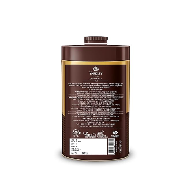Yardley London Gold Perfumed Talc, 250 Gram