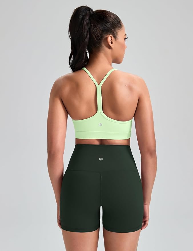 HeyNuts to Freest Womens Y Back Sports Bra, Spaghetti Strap Racerback Low Impact Workout Yoga Tops Padded A-C Cups *Updated
