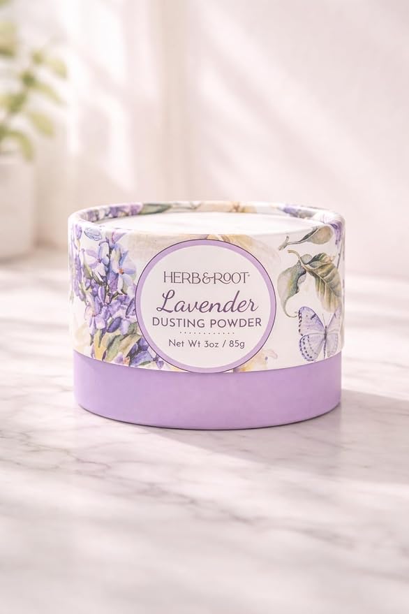 Lavender Dusting Powder (2 oz Travel Size) – Talc-Free Body Powder with Arrowroot & Magnesium for Odor & Moisture – Soothing Anti-Chafe Powder for Underarms, Bra Line & Body – Made in USA