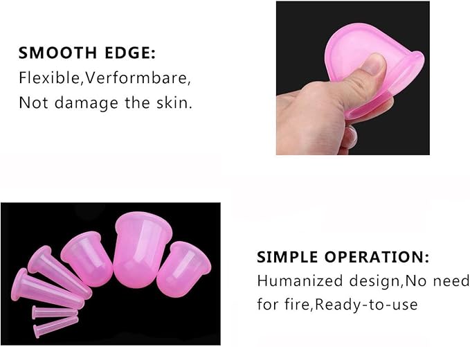 Cupping Therapy Sets 7Pcs Silicone Anti Cellulite Cup Vacuum Suction Massage Cups Facial Cupping Sets Body and Face Massager for Adults Home Use
