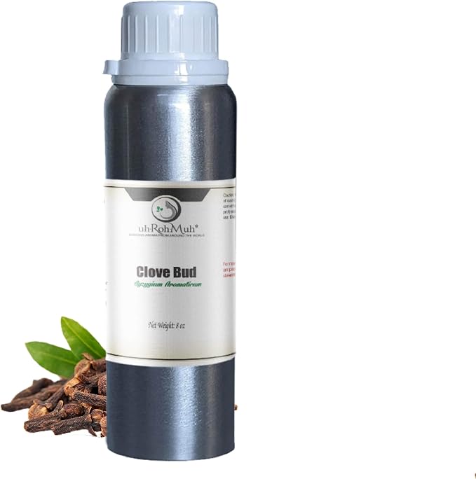 Clove Bud Essential Oil - Steam Distilled 100% Pure Eugenia Caryophyllus Clove Oil for Diffuser, Aromatherapy, Massage, DIY Skincare Hair Care, Warm Spicy Fragrance Natural - Indonesia - 8 FL Oz