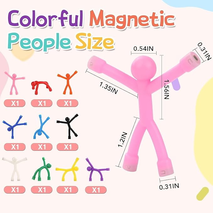 LOVIMAG 20Pcs Fridge Magnets Men, Cute Refrigerator Magnet Man, Fun Magnetic Toys Humanoid Magnet Toys for Man, Colorful Magnetic People Magnets Adults for Locker, Whiteboard Decorative,10 Colors