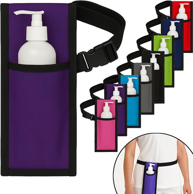 Royal Massage Oil Bottle Holster with Adjustable Strap – Hands-Free Waist or Shoulder Pouch for Therapists – Fits Most Pump Bottles – 8 Color Options - Bottle Not Included (Purple)